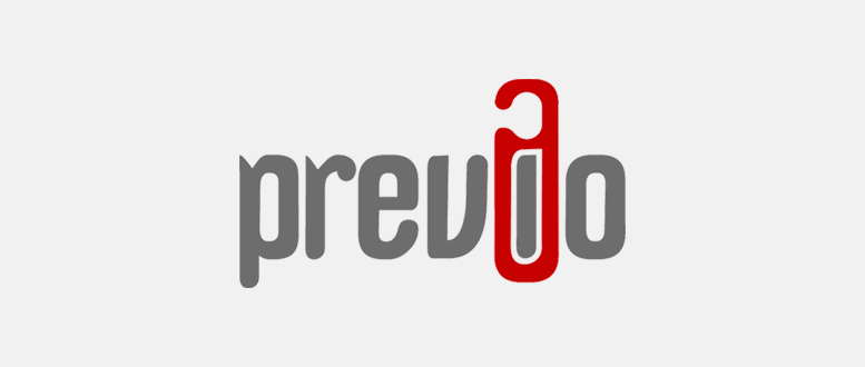 The logo for previo is on a white background.