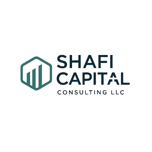 Logo for Shafi Capital Consulting LLC with teal icon and text.