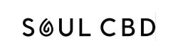 A black and white logo for soul cbd on a white background.