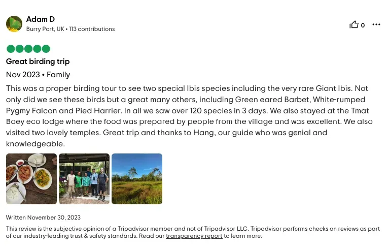 Trip advisor on SVC tour