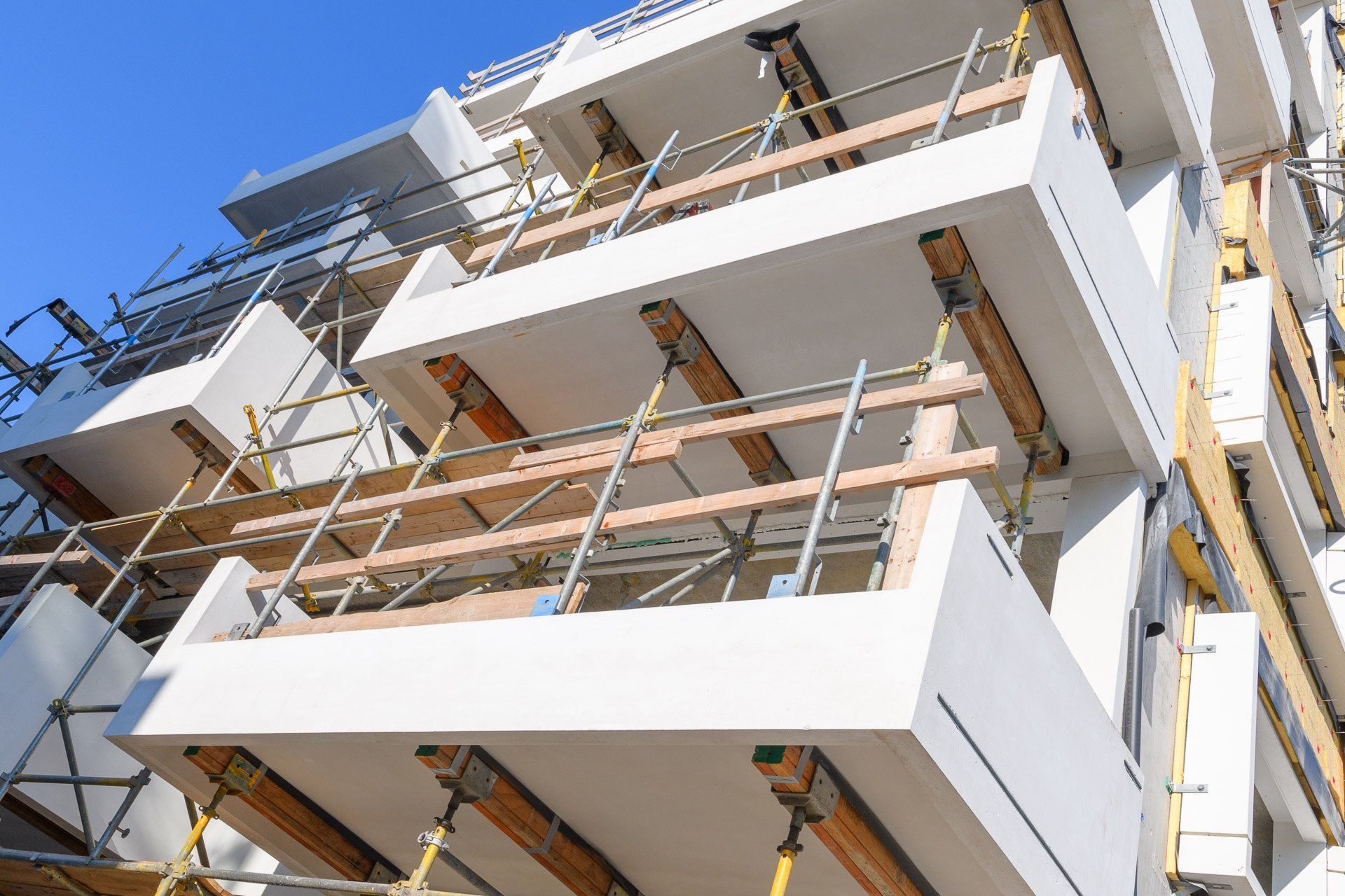 Portfolio Walter Frisart FOTOwerk Bouwindustriefotograaf:  Prefabbalkons in ruwbouw project Zeeburgereiland Amsterdam voor Hibex