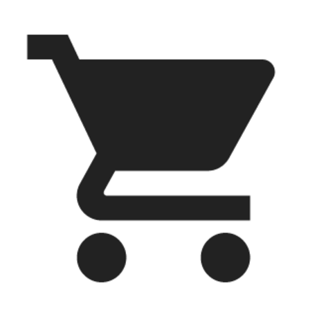 Winkelwagentje als icoon in zwart