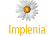 Logo de fleur de marguerite avec le mot « Implenia » en jaune.