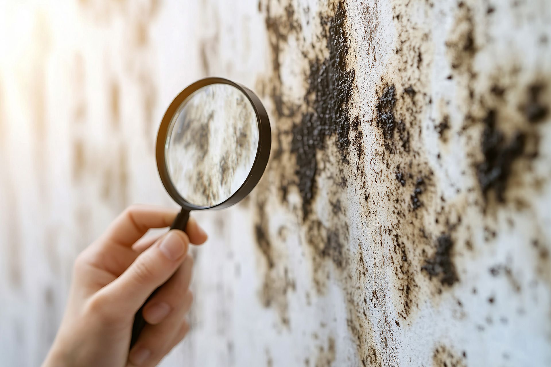 Visible mold growth in a Florida home wall requiring professional inspection