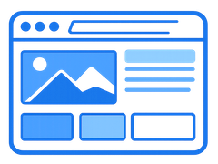 Icon representing business website design and development