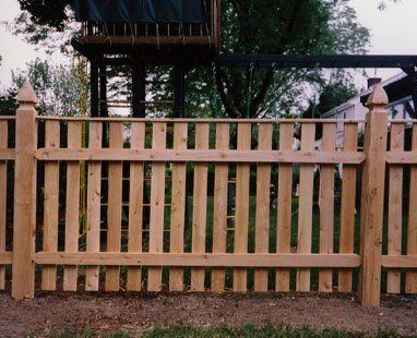 Spaced board with cap strip and Gothic post