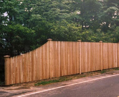 Stockade with 5 by 5 posts