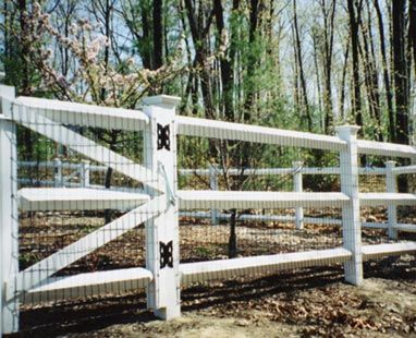 Three-rail with square posts and rail and wire