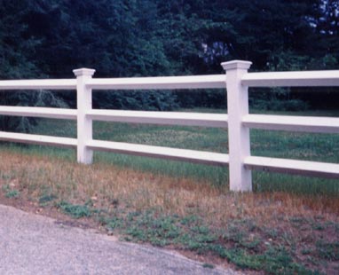 Three-rail with square capped posts and square rails