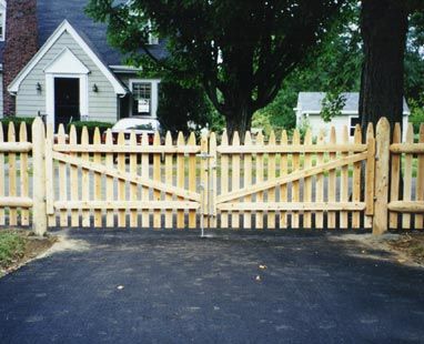 Four-foot stockade with round cedar posts