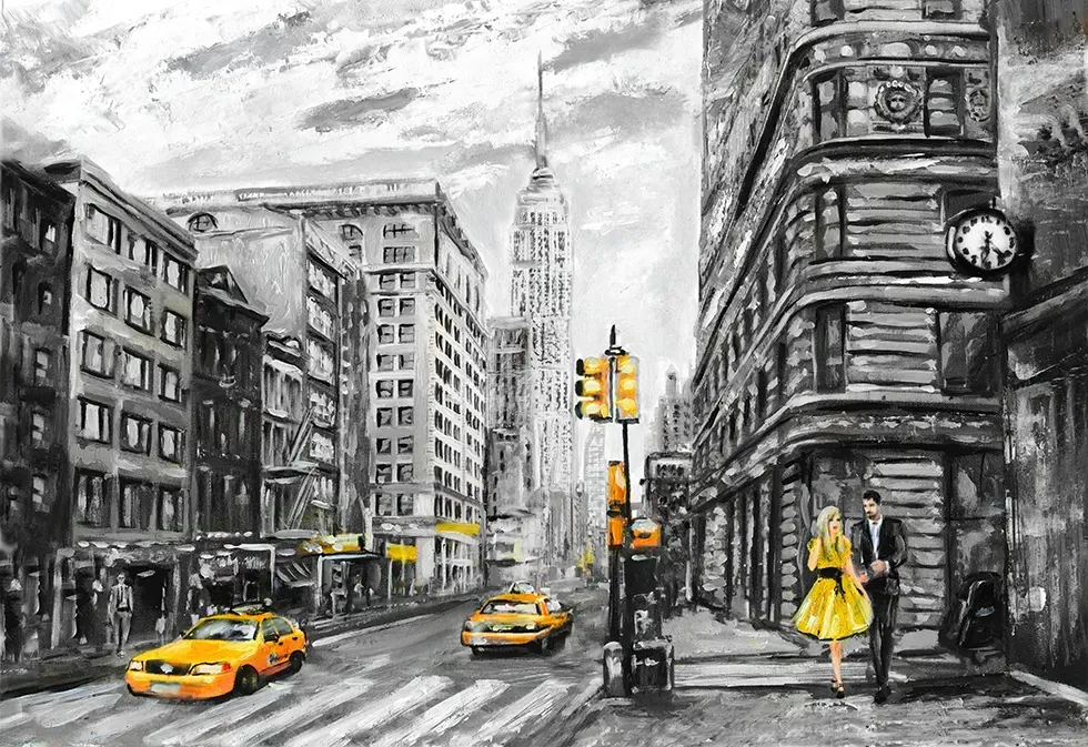 Custom wall art for a modern office space in Boston