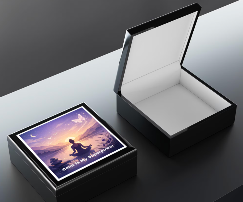 be your bliss calm is my superpower yoga jewelry box