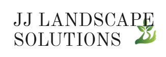 The logo for jj landscape solutions shows a hand holding a plant.
