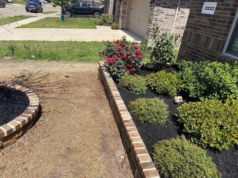 There is a fire pit in the middle of the garden.