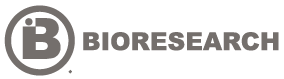 Un logo in bianco e nero per la bioricerca con ab in un cerchio.