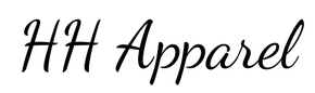 HH Apparel logo in black cursive font.