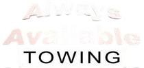 "Always Available Towing" text with 3D effect on a white background.