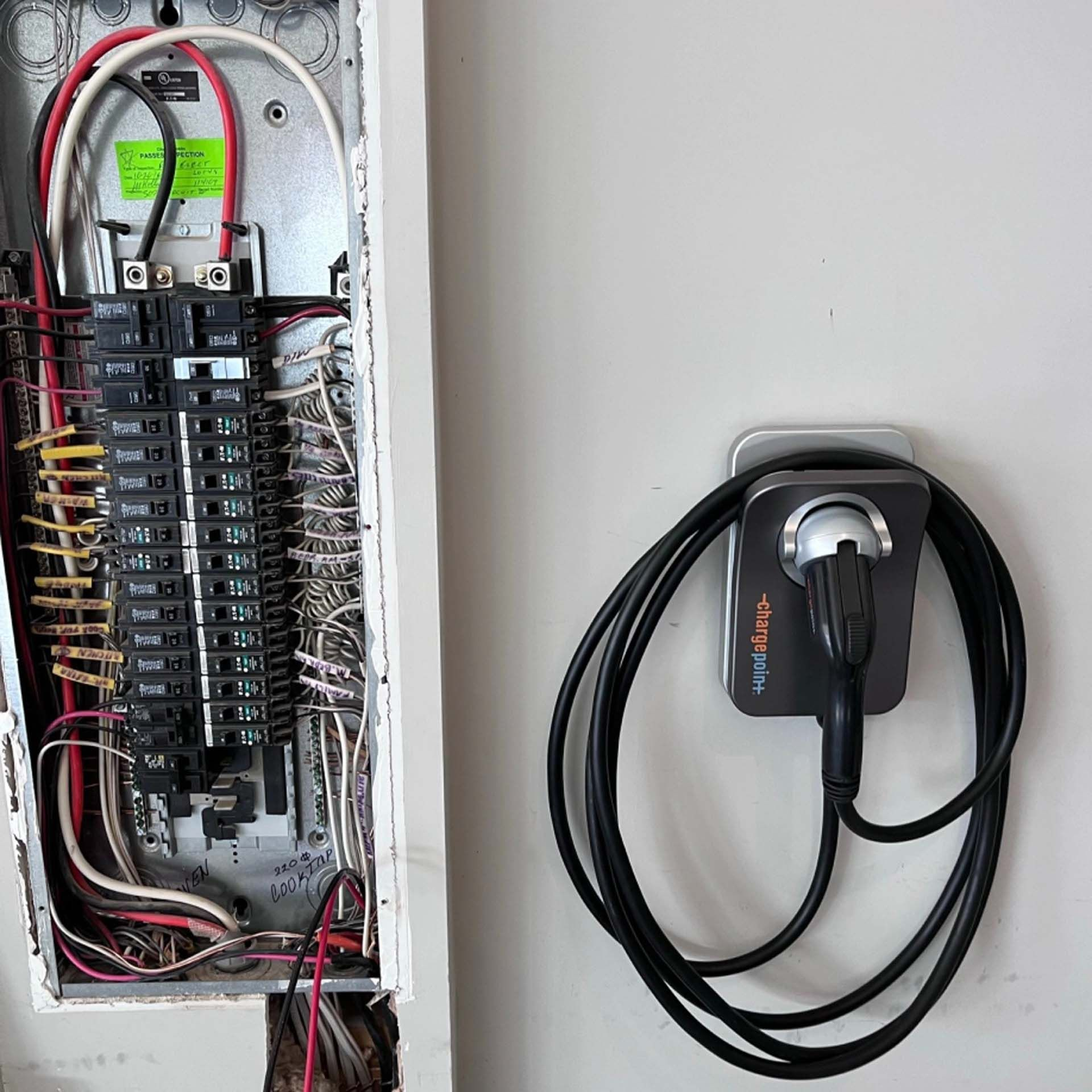 An electrical box with a cord attached to it