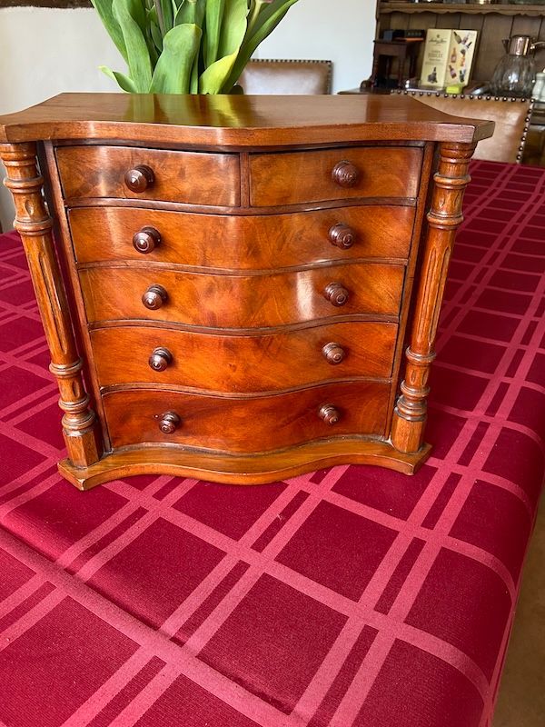 Victorian Mahogany Serpentine Apprentice Chest of Drawers