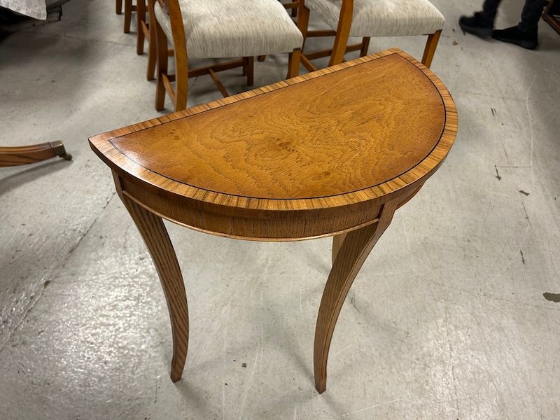 Small Cluster Oak Demi Lune Side/ Console Table by Bevan Funnell