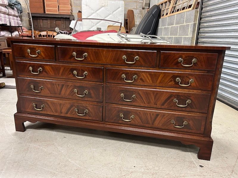 Bevan Funnell Mahogany Nine Draw Chest of Drawers