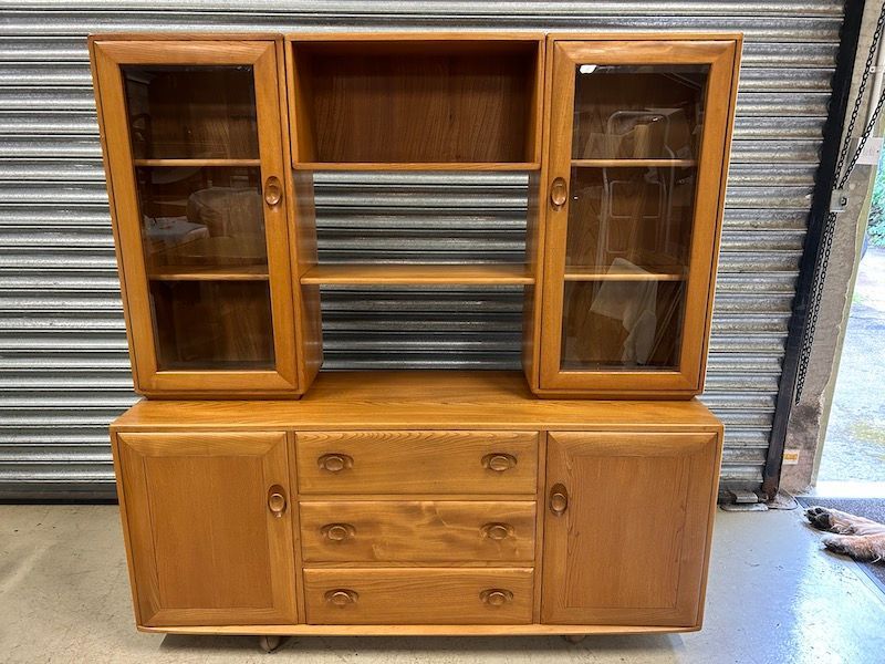 Vintage Original Ercol Windsor Sideboard & Display Cabinet Model 455