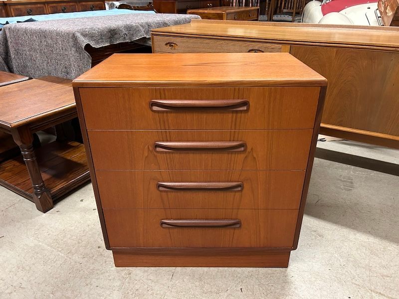 Mid Century G Plan Amfrosia Teak 'Fresco' Four Draw Chest of Drawers