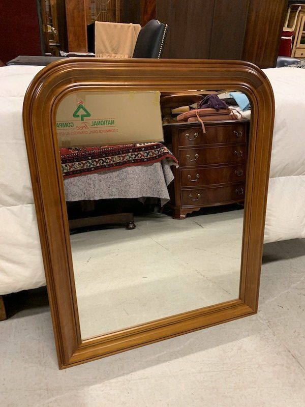 Good Quality Shaped Cherry Wood Mirror by Grange