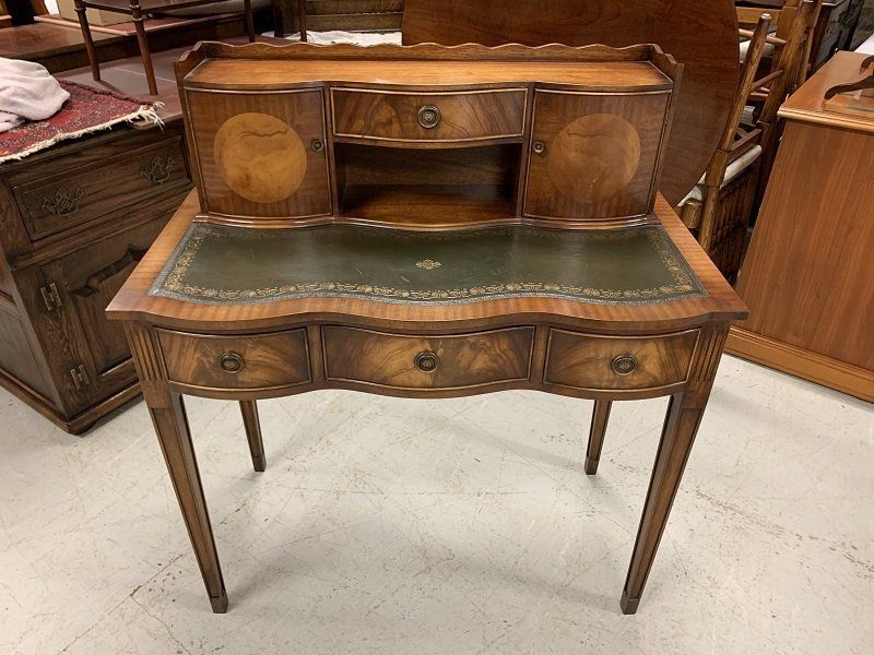 Beautiful Serpentine Front Mahogany Writing Desk by Bevan Funnell