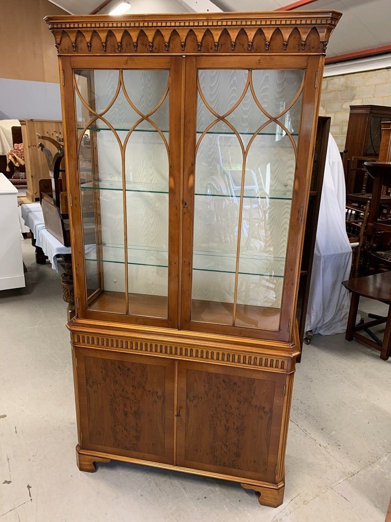 Bevan Funnell Yew Wood China Display Cabinet