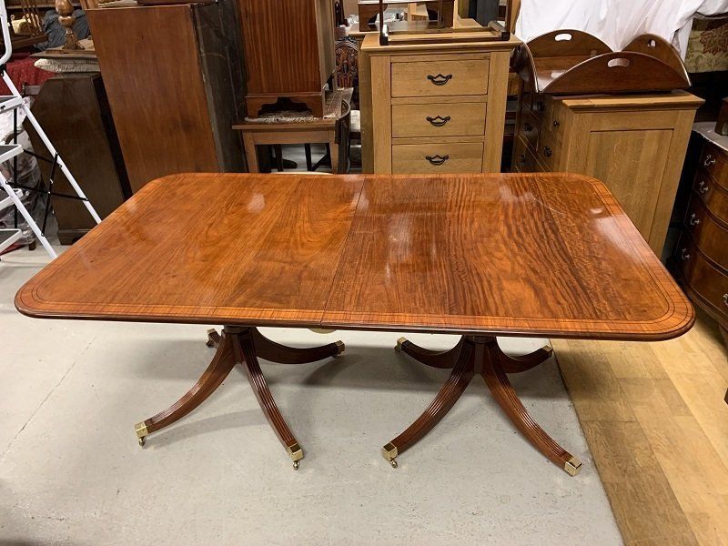 Brights' of Nettlebed Reproduction Twin Pedestal Extending Rosewood Dining Table