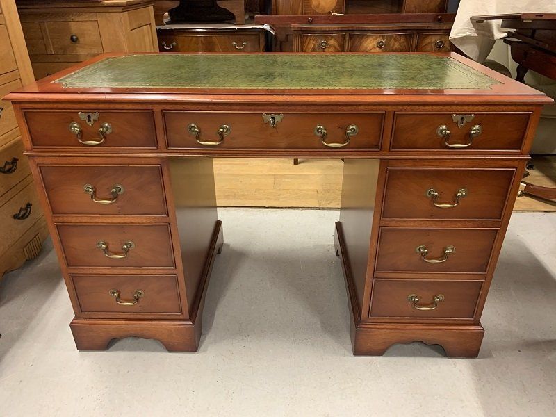 4 X 2 Yew Wood Pedestal Desk by Bradley