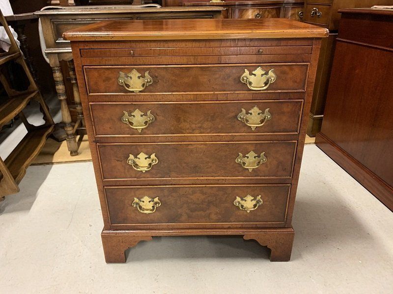Small Burr Walnut Bachelor's Chest by Bright's of Nettlebed