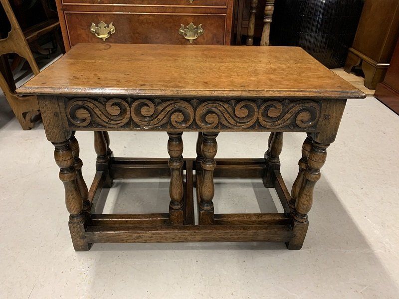 Solid Oak Nest of Three Tables by Kennedy of Ipswich