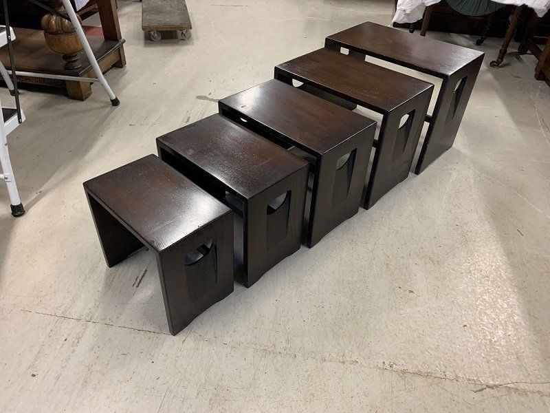 Rare Vintage Ercol Nest of Five Tables