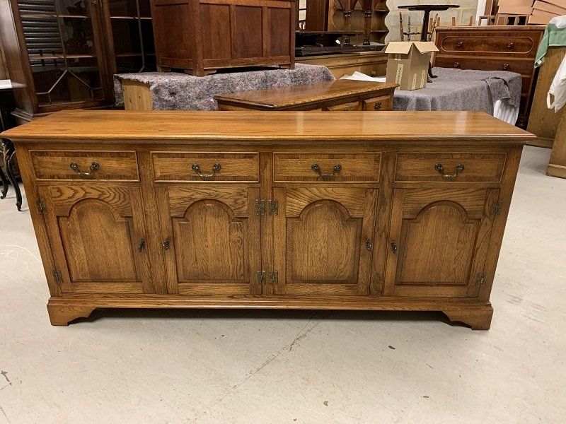 Solid Oak Four Door Sideboard by Bright's of Nettlebed