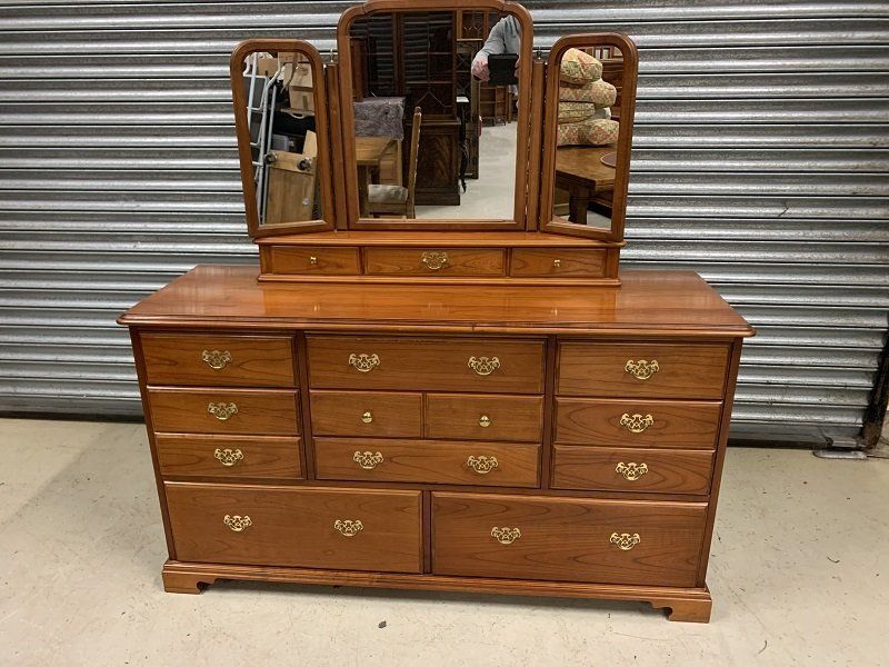 Cherry Wood Ten Draw Dressing Chest by Younger