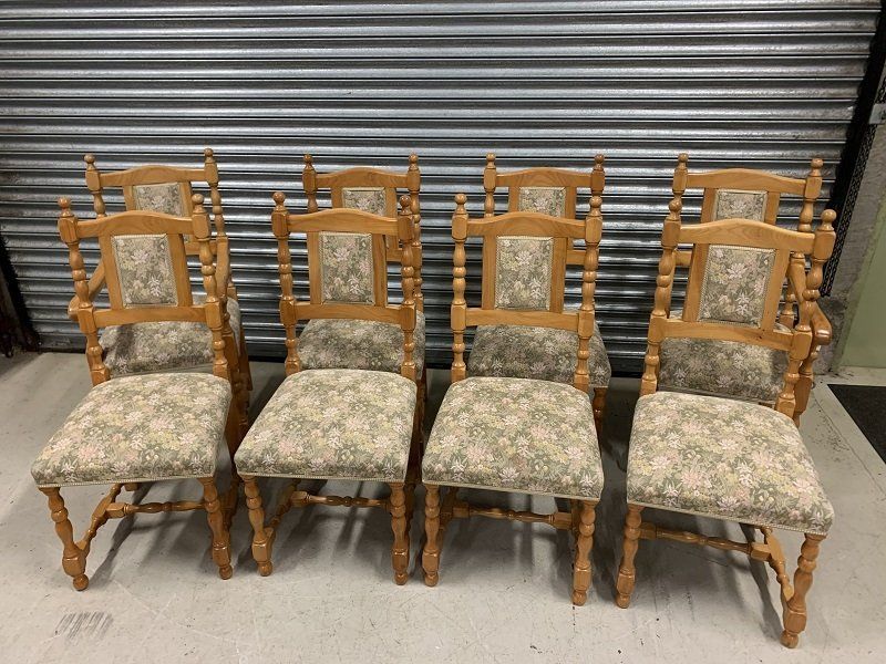 Good Quality Hand Crafted Set of Eight Cherry Wood Dining Chairs by David Tubb