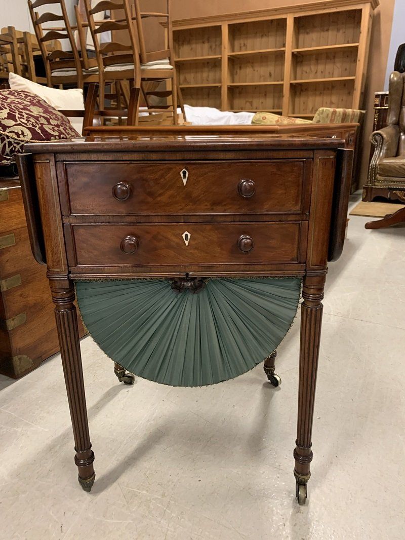 Rare Regency Mahogany Pembroke Ladies Worktable