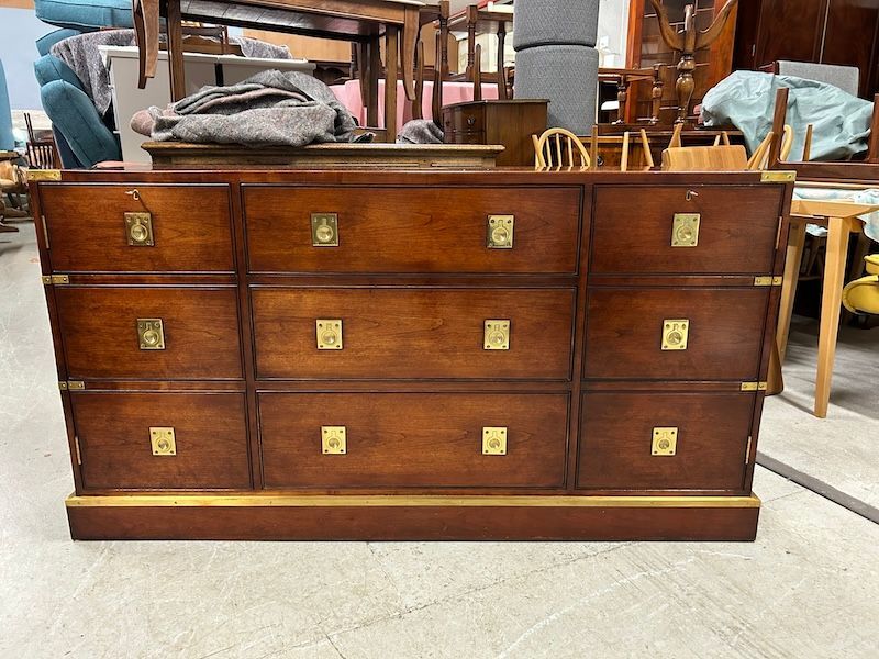 Quality, Harrods, Kennedy Mahogany & Brass Military Campaign Chest