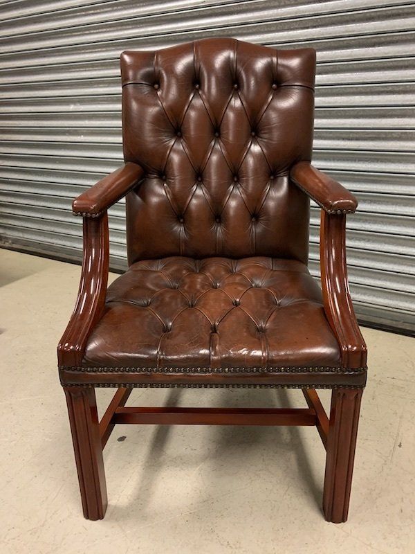 Vintage Leather Chesterfield Gainsborough Chair