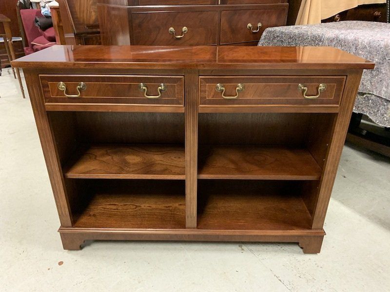 Good Quality Mahogany Double Bookcase/ Console Table