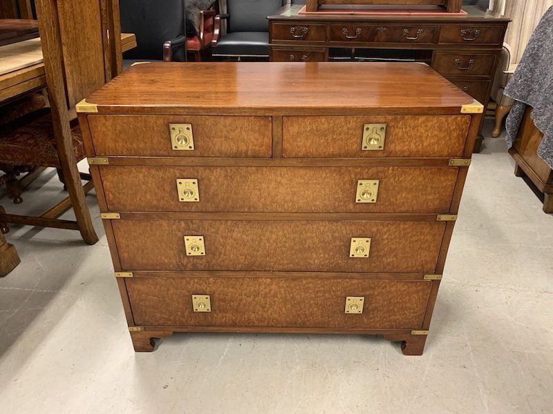 Superb Cherry Wood Military Style Chest of Drawers by R E H Kennedy from Harrods