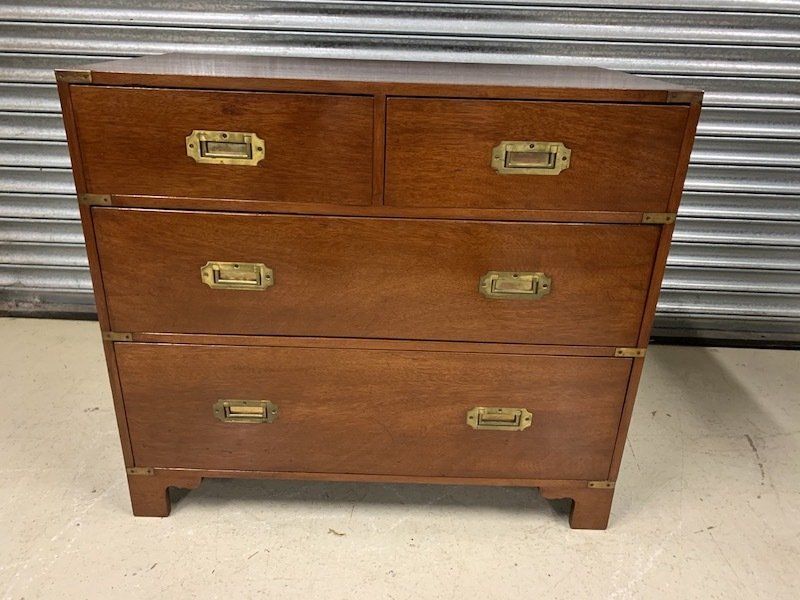 Good Quality Vintage Mahogany Military Campaign Chest of Drawers