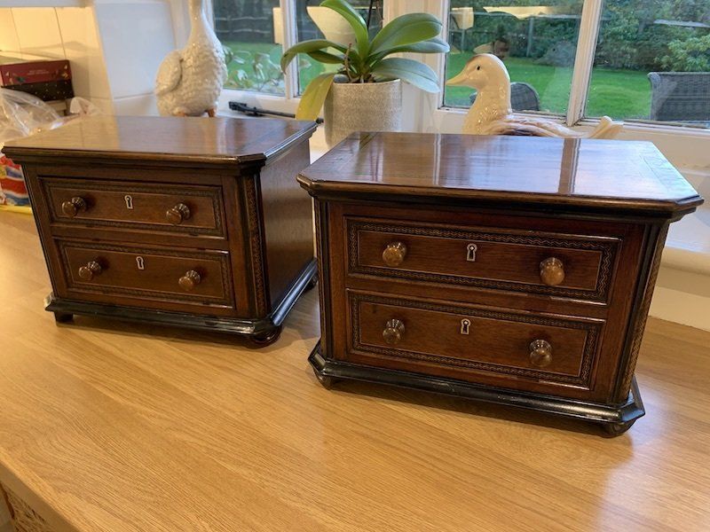 A Pair Miniature Victorian Mahogany Dressing Table Chest of Drawers
