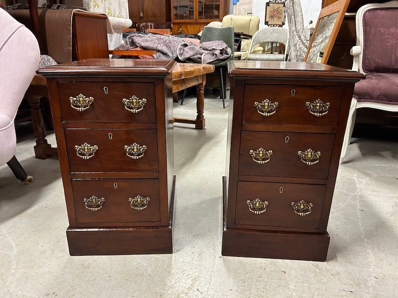 Pair of 19th Century Victorian Mahogany Pedestal Bedside Cabinets