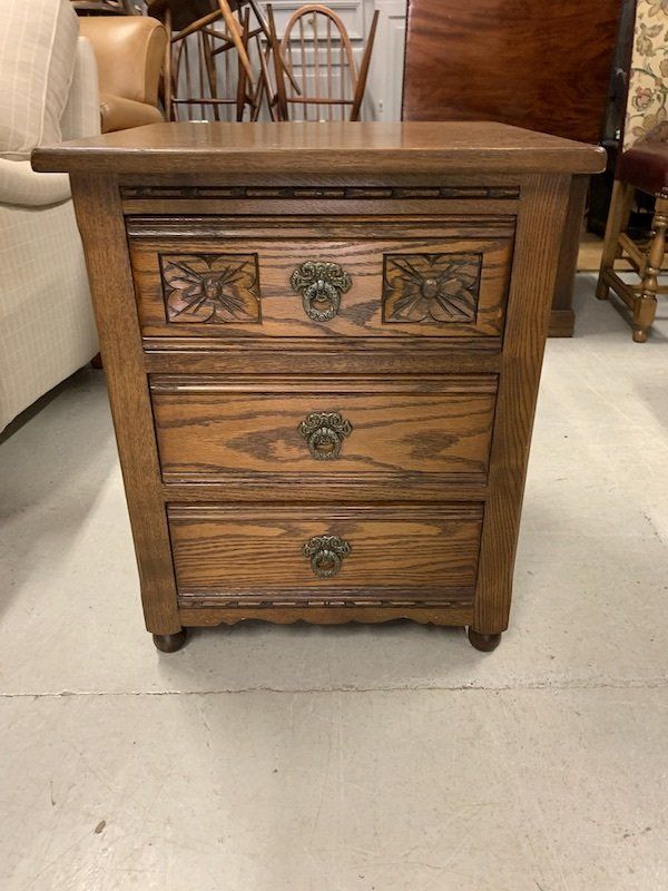 Solid Oak Bedside Chest by Old Charm
