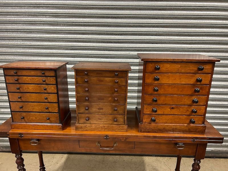 A Trio of Antique Apprentice Chest of Drawers