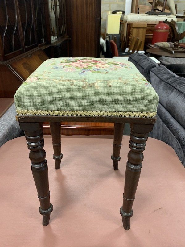 Victorian Mahogany Upholstered Stool