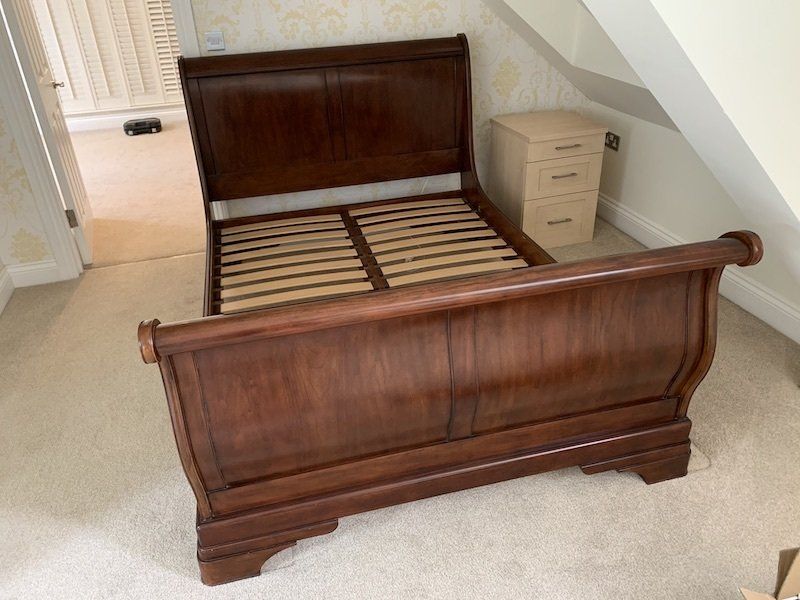 Willis & Gambier Antoinette 4'6 Double Dark Cherry Sleigh Bed Frame